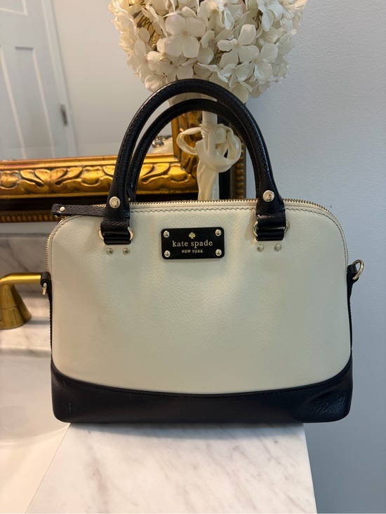 kate spade Handbags - Kate Spade Cream Black Wellesley Rachelle Satchel